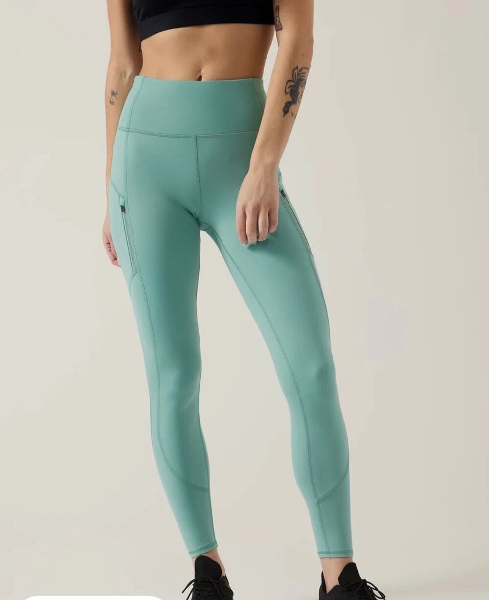 Athleta Rainier Tights Leggings Light Dusty Jade Green Workout Yoga Women's 1X
